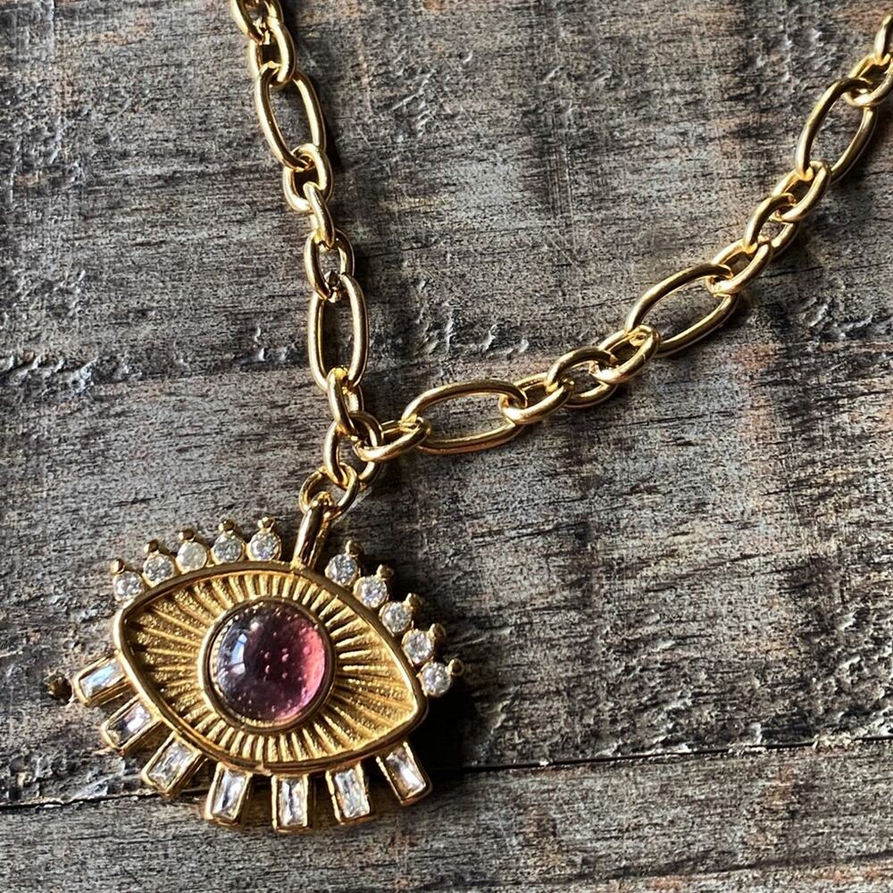 NEW Stone Evil Eye Pendant Necklace
